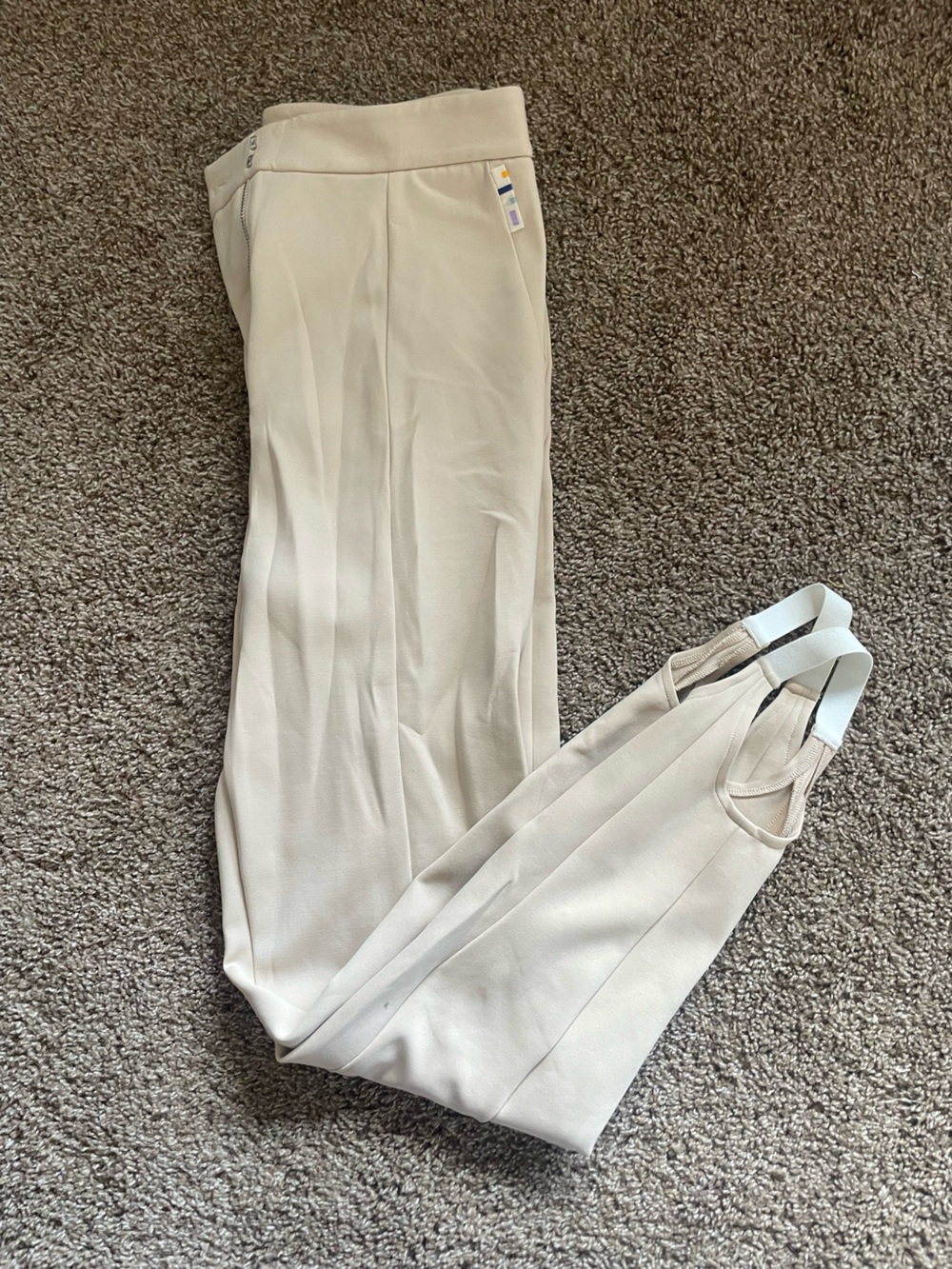 Tibi Cream Stirrup Pants 8